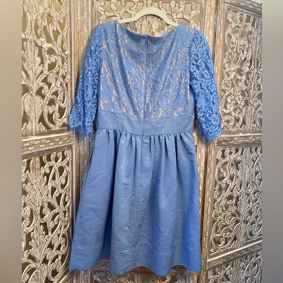 Eliza J Blue Fit & Flare Dress – Size 10 Wedding, Garden Party, Derby Cocktail - Picture 3 of 7